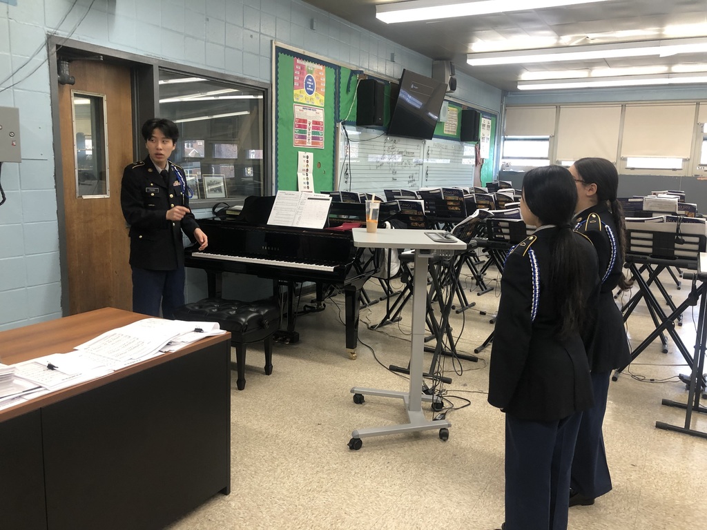 Choir Cadets practicing for their upcoming performance