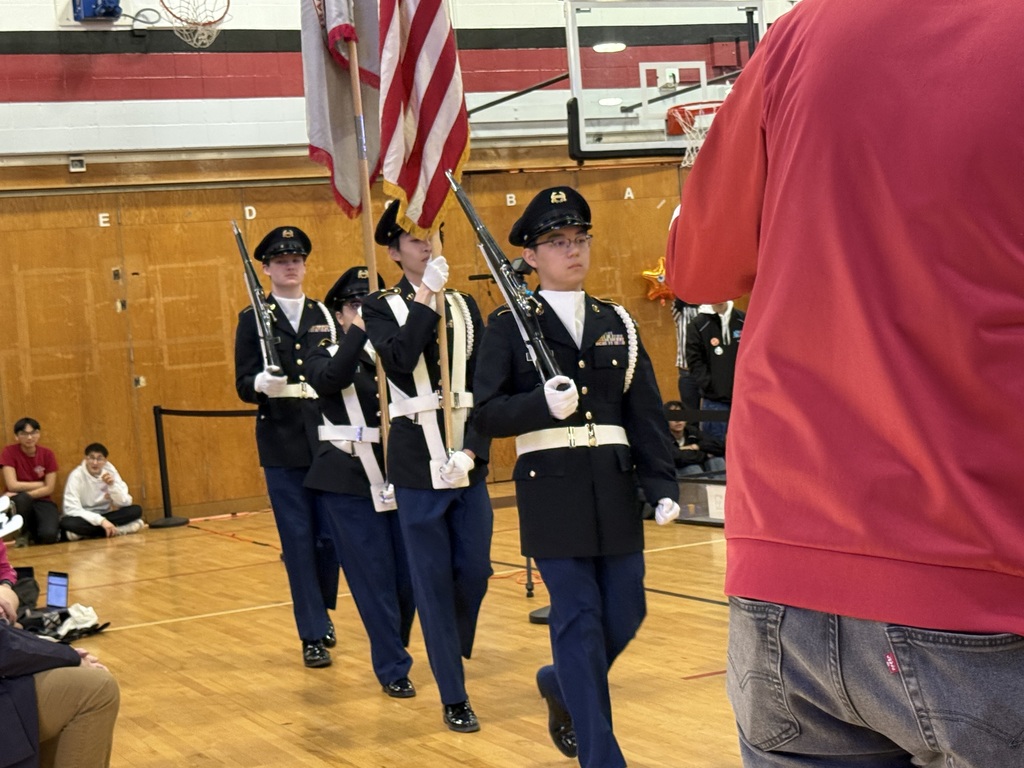 Honor Guard presents the colors at a school robotics competition