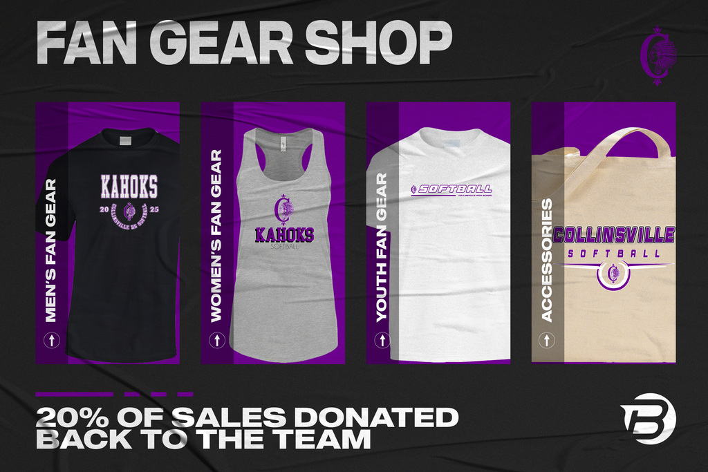 Your store is live! Shop your Fan Gear here: https://www.blastfangear.com/collections/collinsville-hs-softball-fan-store