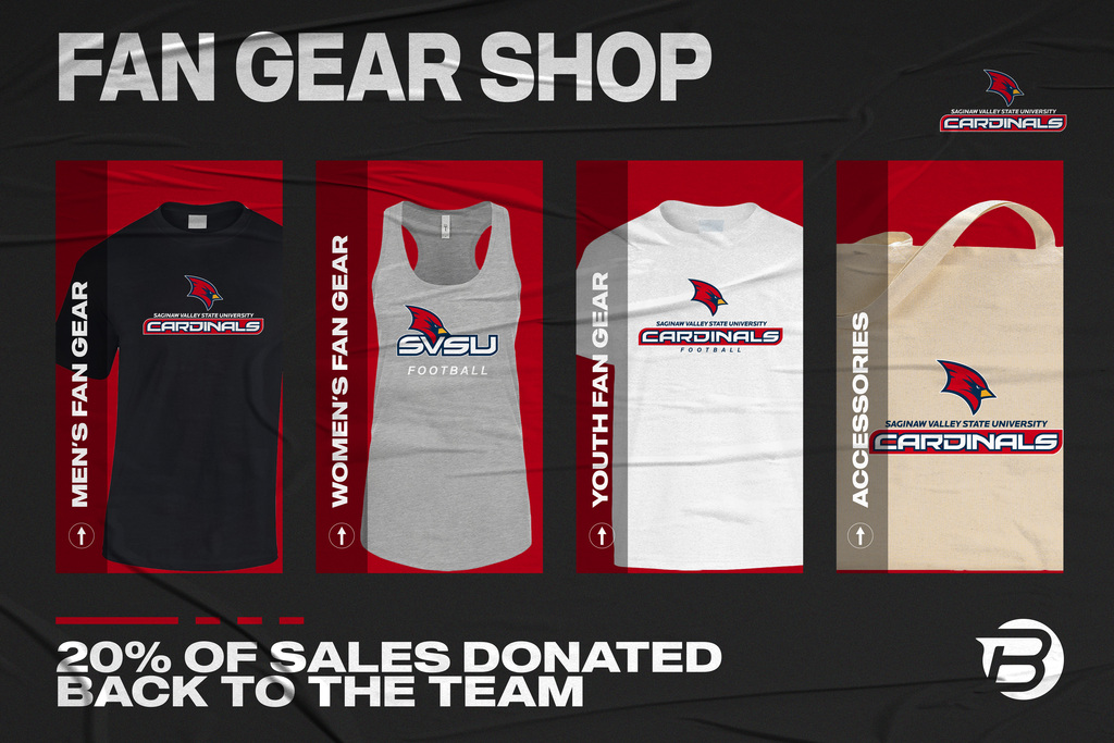 Your store is live! Shop your Fan Gear here: https://www.blastfangear.com/collections/saginaw-valley-state-university-football-fan-store