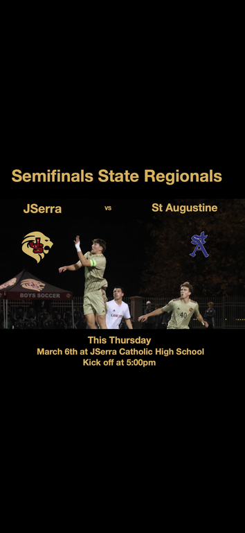 State Finals at home tomorrow March 6!  Your legacy needs your support🦁⚽️