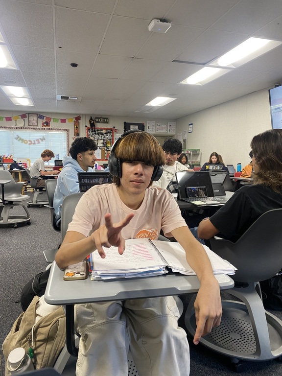 Allen listening to some music!