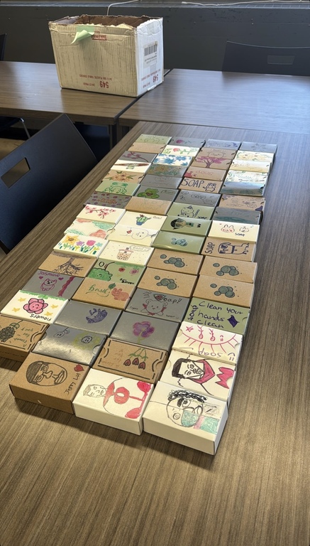 Soap is done and ready to be donated!