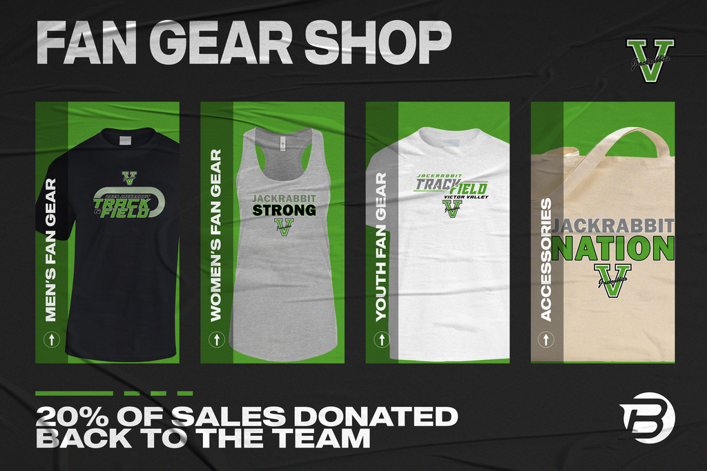 Your store is live! Shop your Fan Gear here: https://www.blastfangear.com/collections/victor-valley-hs-track-field-fan-store