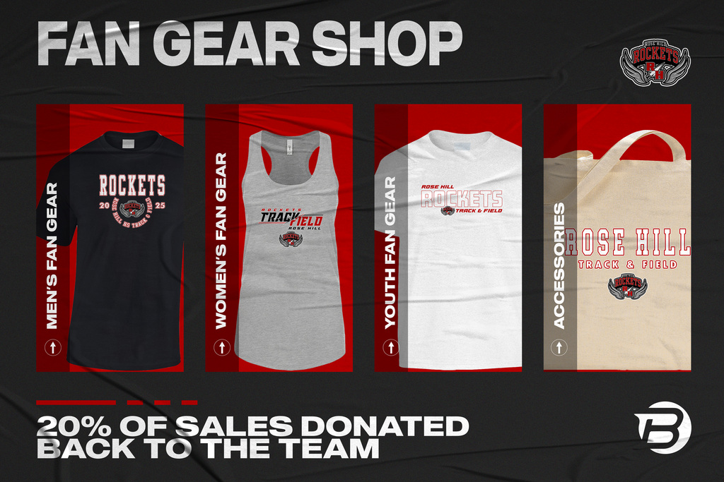 New designs added to your store! Shop your Fan Gear here: https://www.blastfangear.com/collections/rose-hill-hs-track-and-field-fan-store