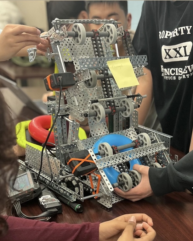 Cyber cadets get ready for the upcoming VEX Robotics competition.