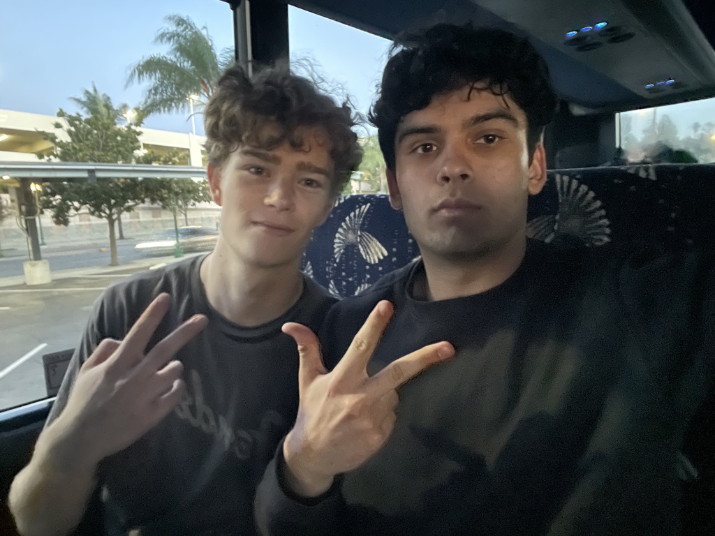 Me and Darren on volleyball bus