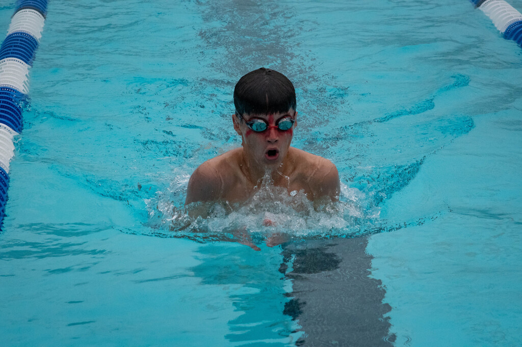 Wyatt Simons during the 50 breast stroke