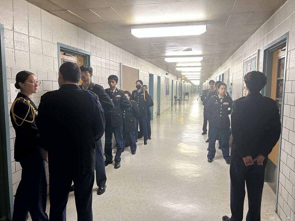 Cadets waiting for Promotion Board.