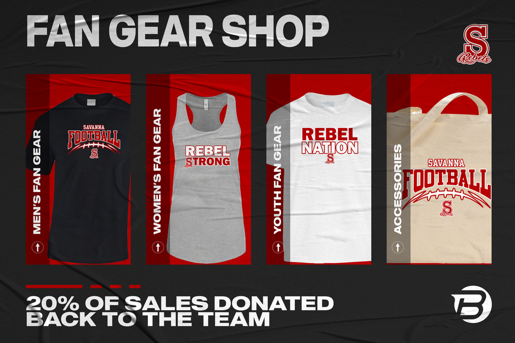 New designs added to your store! Shop your Fan Gear here: https://www.blastfangear.com/collections/savanna-hs-football-fan-store