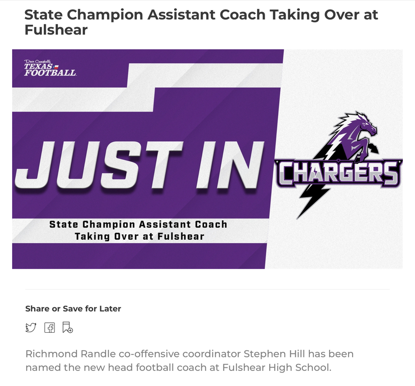 New Coach Alert