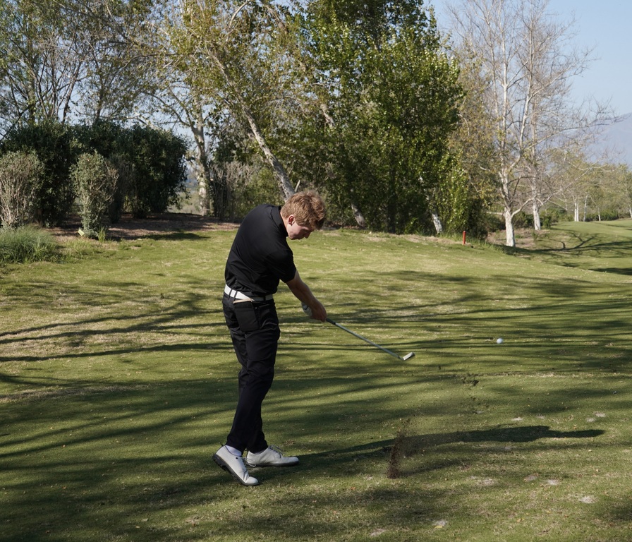 Gavin Heller on the first tee.