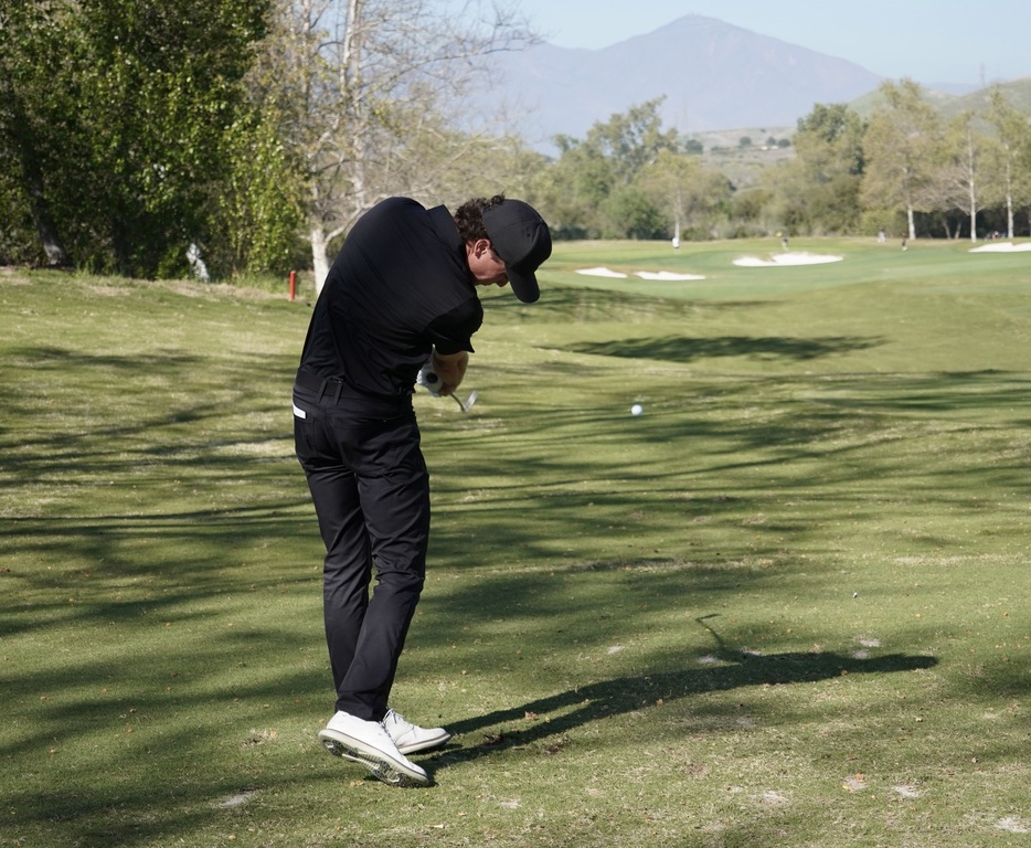 Adam Rusin on the first tee.