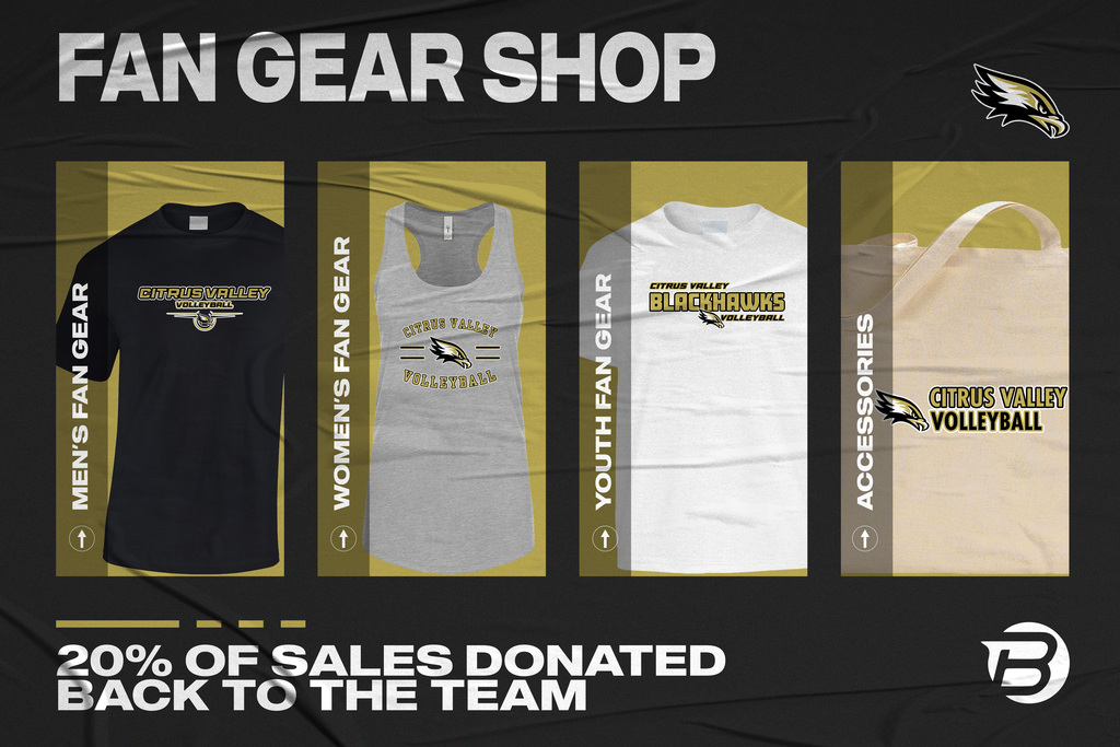 Your store is live! Shop your Fan Gear here: https://www.blastfangear.com/collections/citrus-valley-hs-boys-volleyball-fan-store