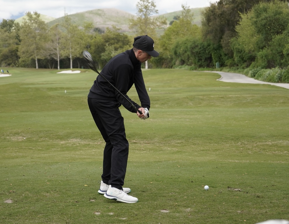 Jase on the first tee.