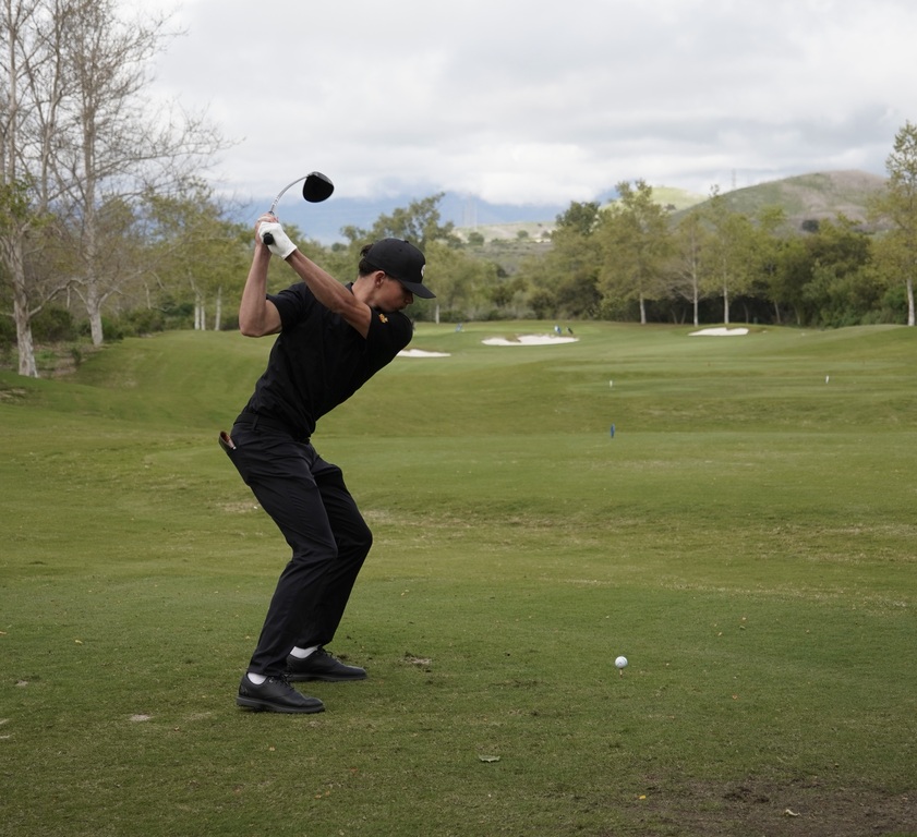 Hunter Frates on the first tee.