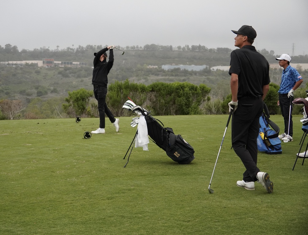 Gianni on the tee box of hole 8.
