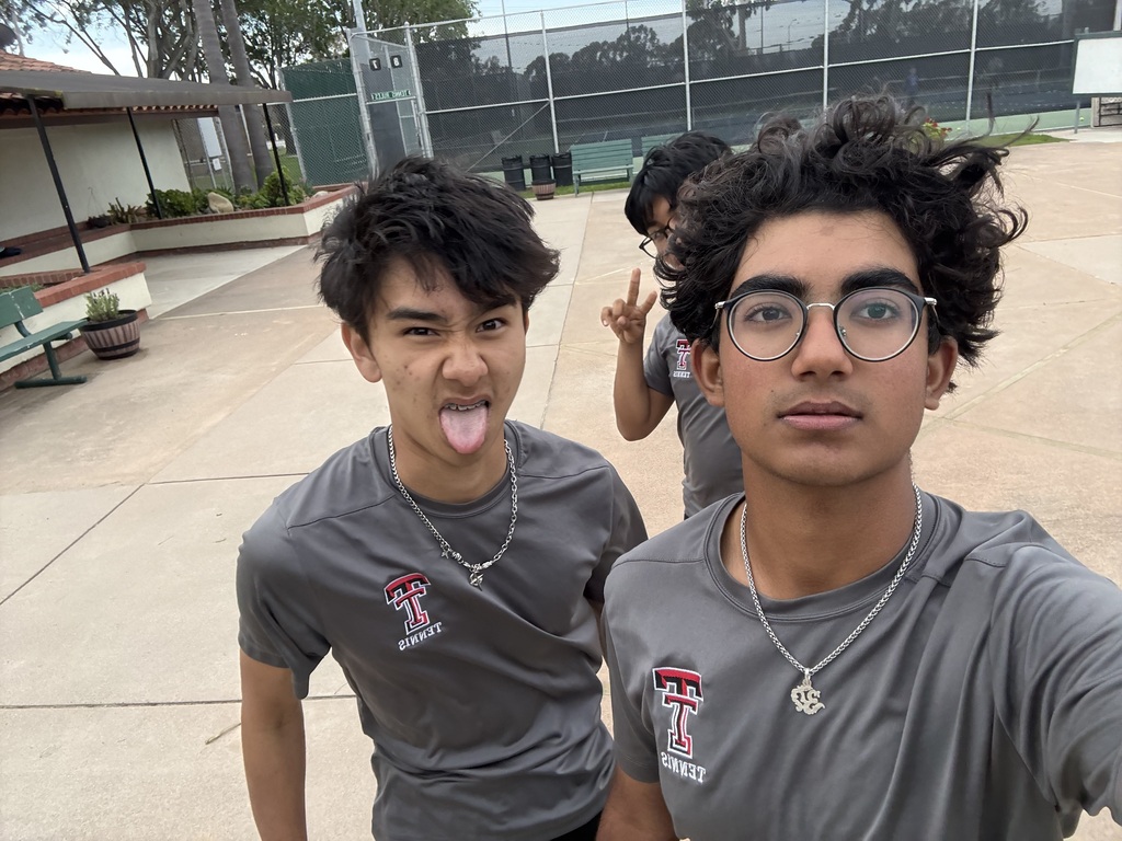 MUN Students Remy and Rahul after a tennis win at Costs Mesa Tennis Center