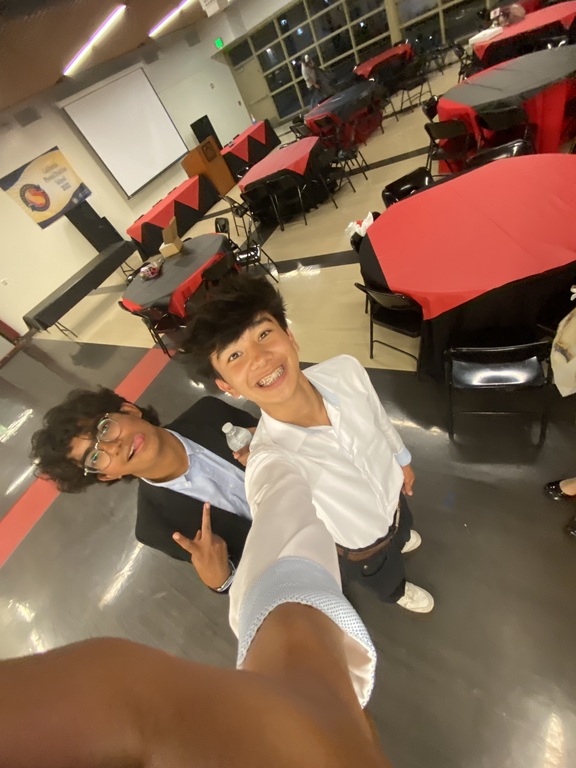MUN Students Remy and Rahul at the 2024 MUN Banquet