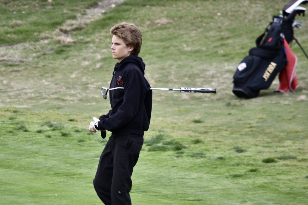 Nathan is getting ready for his next shot.