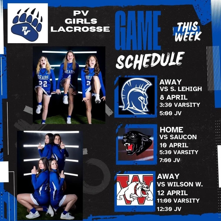 Game Schedule for the week