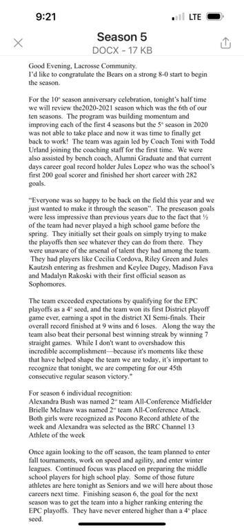 2021 recap from last nights half-time as we continue our 10 year anniversary celebration!
