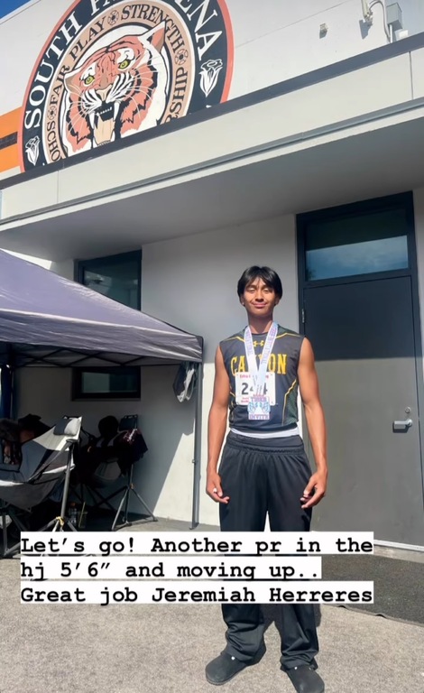 Jeremiah with the PR in the high jump!!