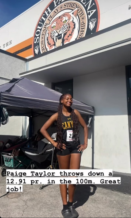 Paige with the PR in the 100!!