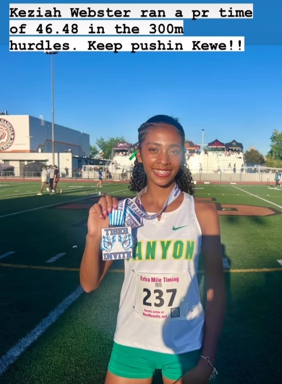 Keziah with the PR in the 300 hurdles!!