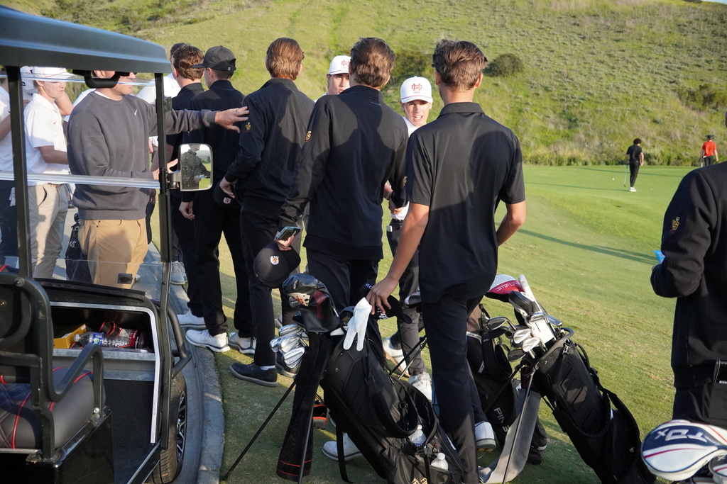 Shaking hands with the coaches and players after the match.  The teams will meet up again tomorrow for a second match.
