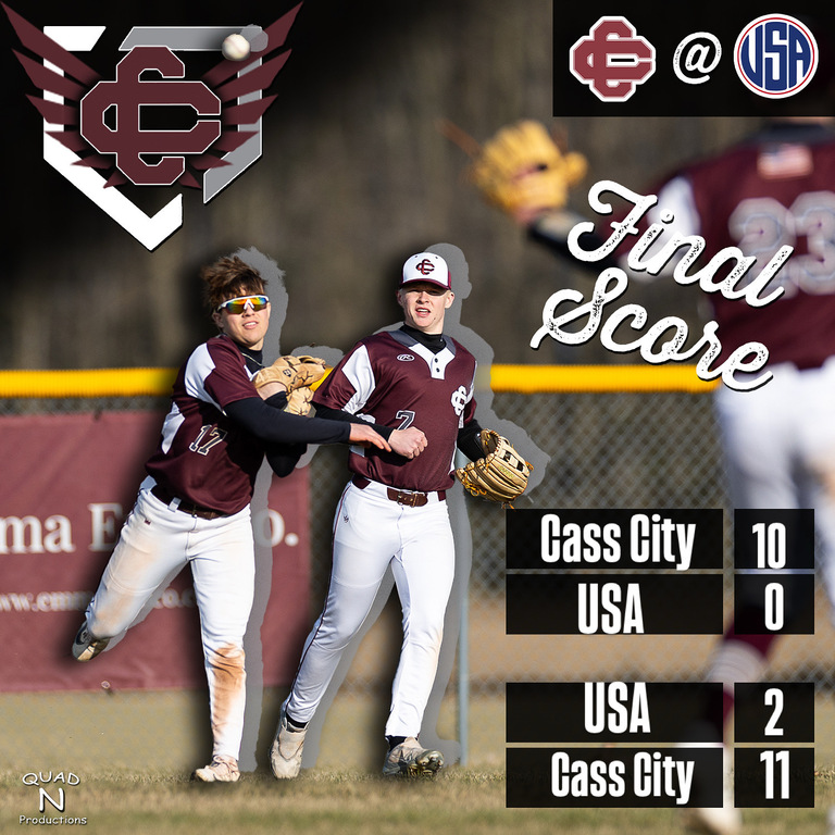 Varsity Baseball comes home with the Sweep 🧹 over the Patriots to improve to 4-0 in the Big Thumb Conference White Division and 8-2 overall. JV Baseball Splits with USA at home. #winnerswork #team127