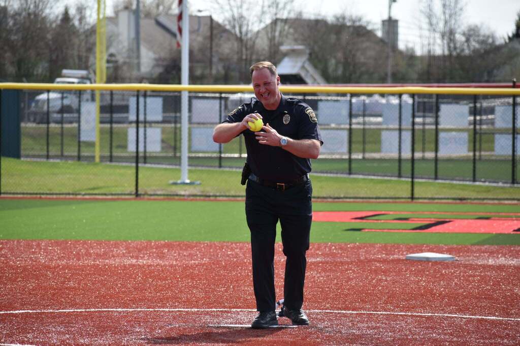 First Responders Appreciation Night with our very own Coach Bryan throwing out the first pitch!