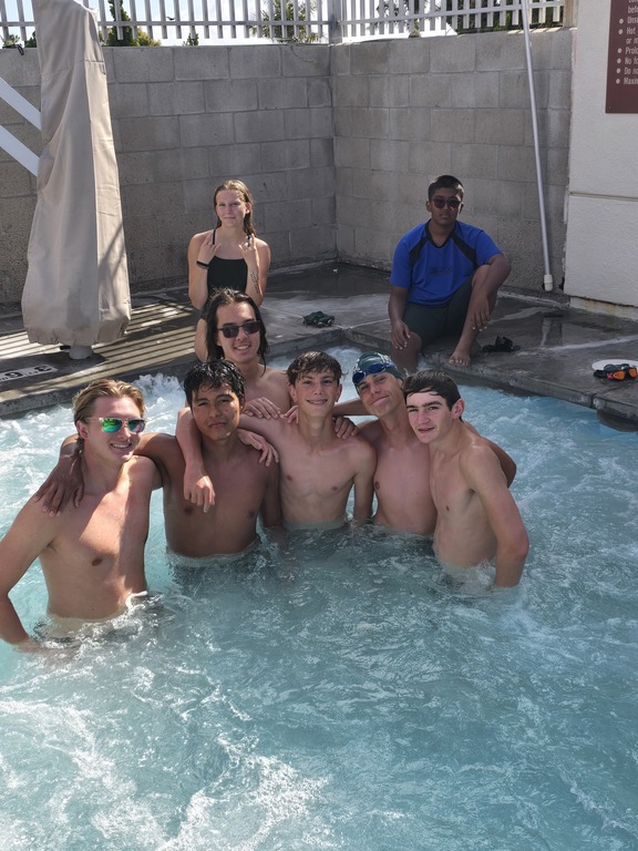Hot tubbin' between heats :)