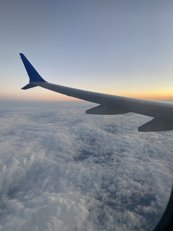 landing after the 6 hour flight to boston