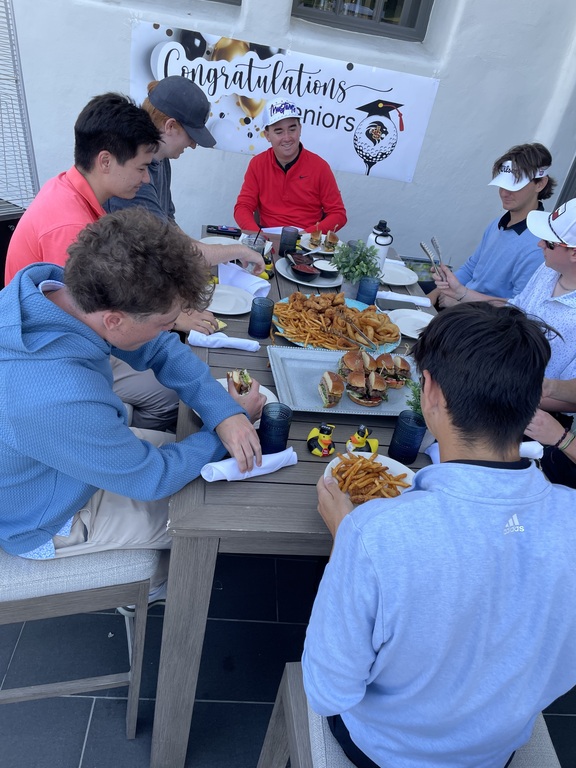 Celebrating after the round.  Lots to celebrate.... upcoming graduation and future plans!