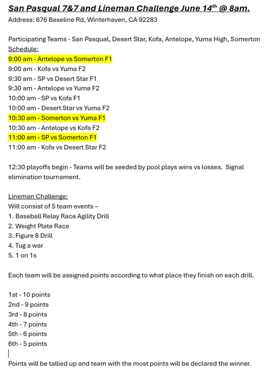Schedule