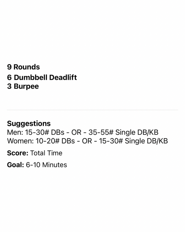Workout for Thursday 6/12