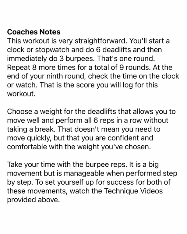 Coaches Notes for Thursday 6/12