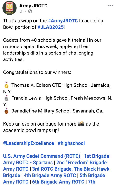 Leadership Bowl portion complete: Francis Lewis 2nd place - congratulations