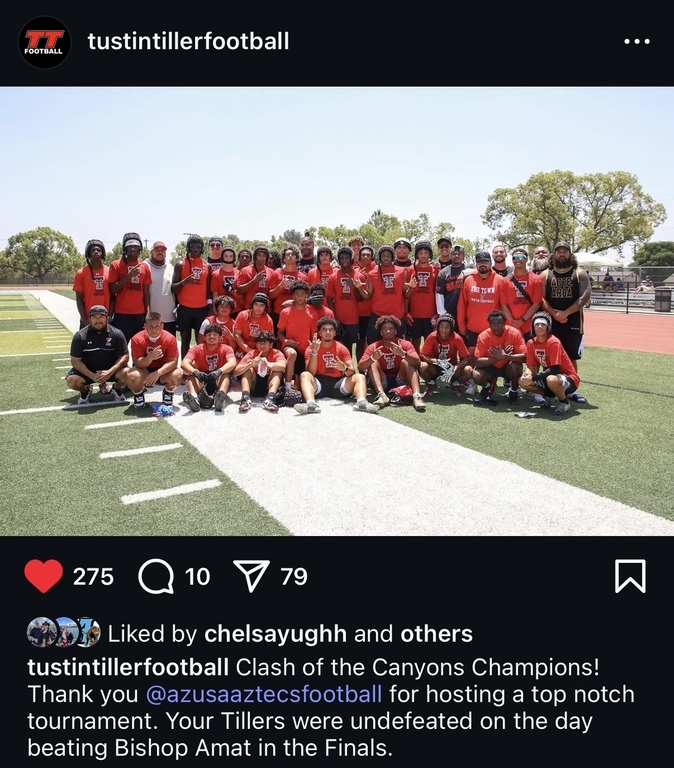 Boys had a great day competing this past weekend and finished as Champions of the Clash in the Canyon 7on7 tournament at Azusa High.