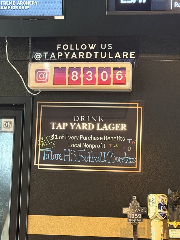 Tapyard is donating to TU’s football for this month! Every purchase, they’ll donate $1 to a fund that’ll be split between each of the high schools.  This is a family friendly place to hangout. I encourage everyone to show your support for them as they sho