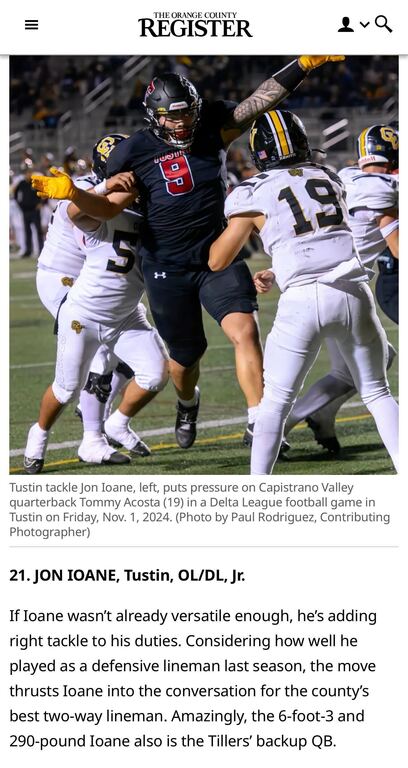 We had 5 players come out in the top 100 players in Orange County! Congratulations to our boys for their hard work and recognition. (Jon Ioane, Khalil Terry, Taven Epps, Jeremiah Williams, Ayden Edwards)