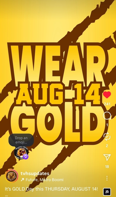 THURSDAY IS WEAR GOLD DAY!!!!