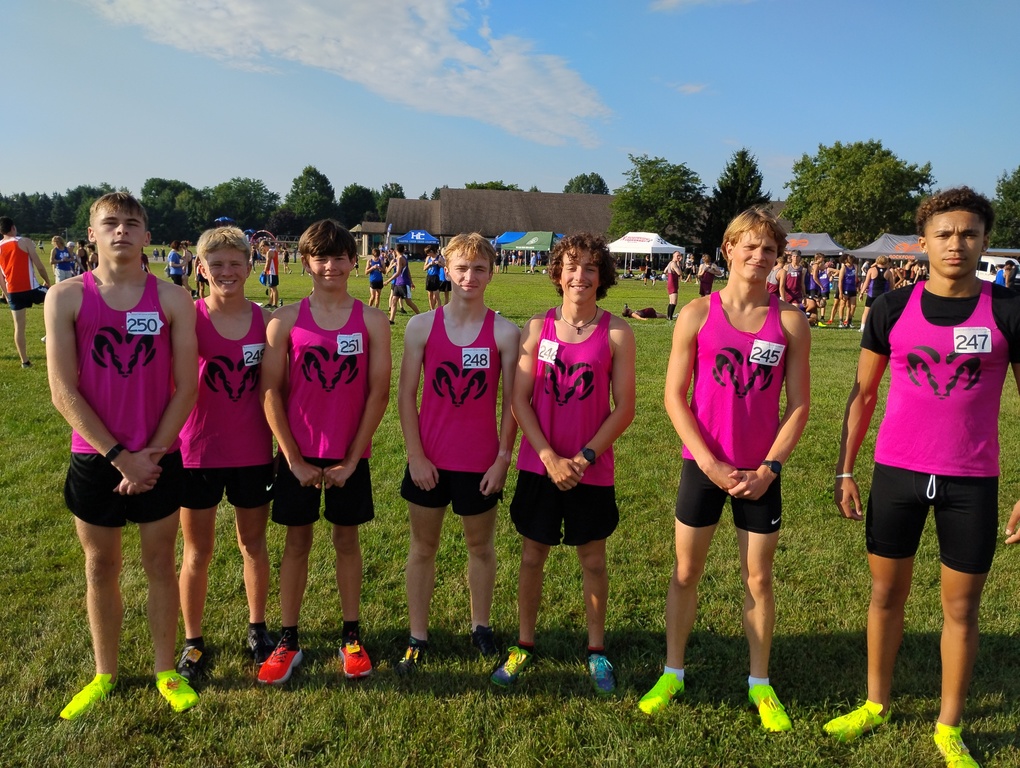 Tremendous First XC Meet for the RUNNING RAMS! 8th overall in tough field with some of the best teams in the State. Guys ran hard in the heat and competed well - several high finishers and some personal bests - GREAT DAY FOR HOLT RAMS CROSS COUNTRY!