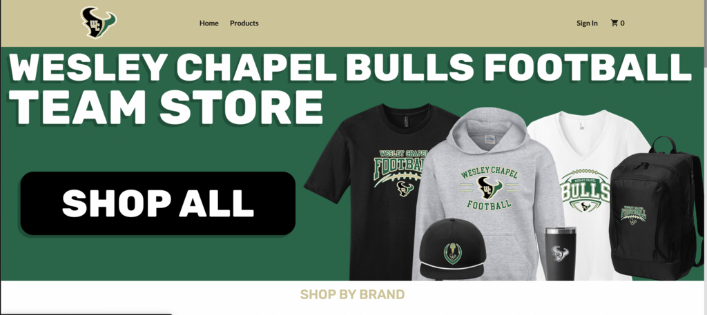 Fan gear store is open all season. each purchase gives us 20% back and shipped directly to you!