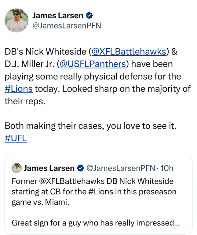 Cardinal Great Nick Whiteside getting it done with the Detroit Lions!  Go Cards ❤️💙 Earn It 🎯