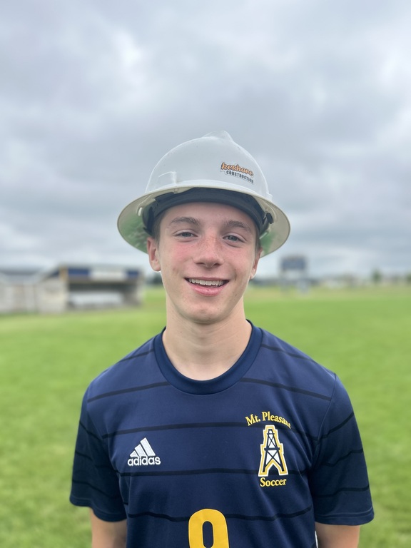 Game 2 Varsity Hardworking Hard Hat winner,  Sam Mease,   Junior OB notched his first 80 minute performance to help us lockdown a talented @ Williamston team,  1-1 final.