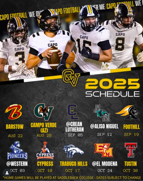 Mark your Calendars for Capo Football's New Season!!