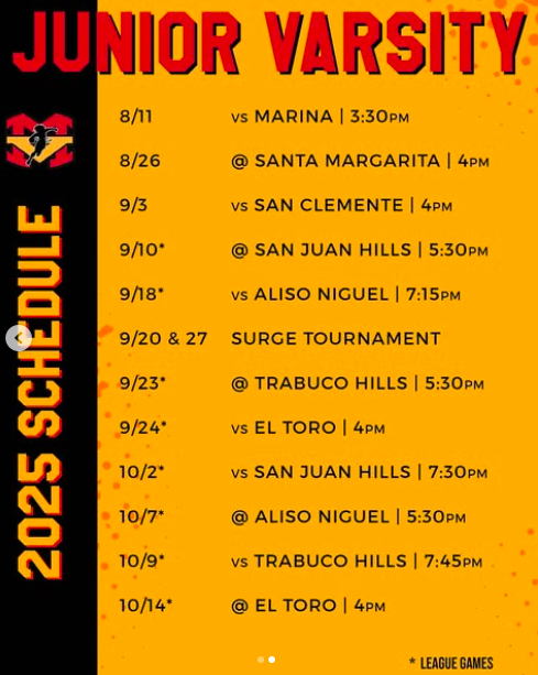 JV Season...Check the schedule, circle the dates, and pull up.