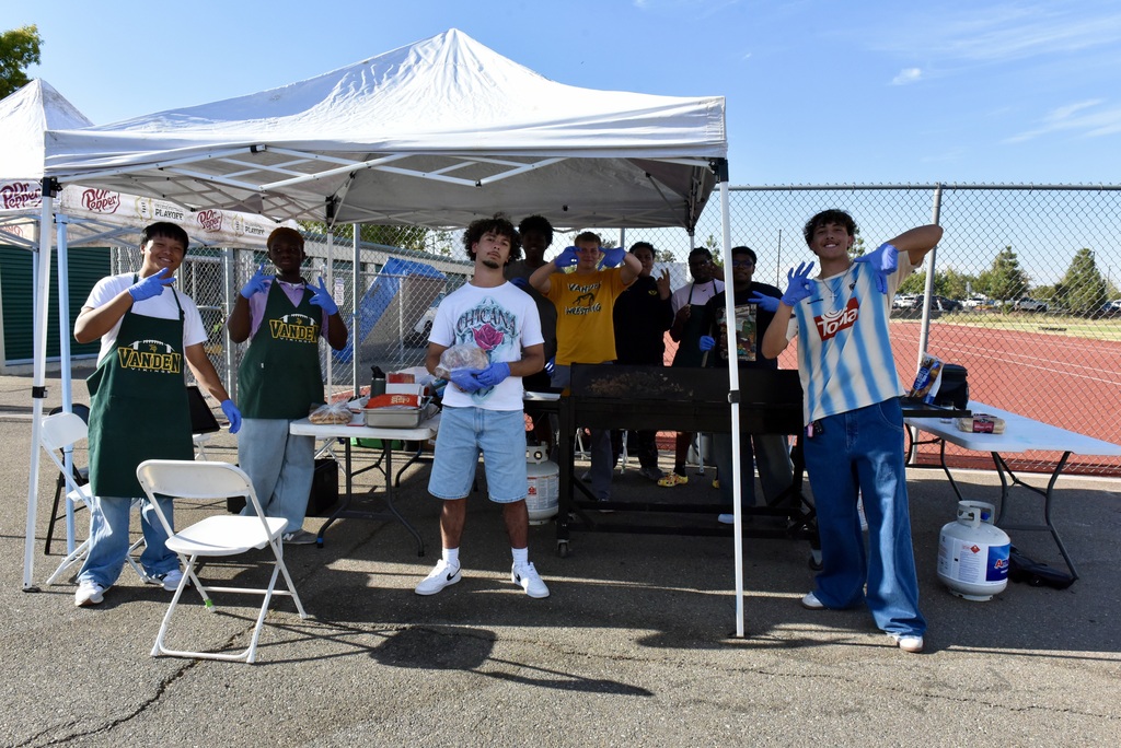 VANDEN HIGH SCHOOL 5 STAR GRILLING TEAM . THESE ARE THE MEN THAT SUPPY THE CONCESSION STAND . FOR YOU'RE EATING PLEASURE & THE PARENTS WORKING THE CONCESSION STAND THANK YOU. FOR ALL YOUR HARD WORK . IF ANY ?PARENTS WOULD LIKE TO HELP OUT , THAT WOULD BE 